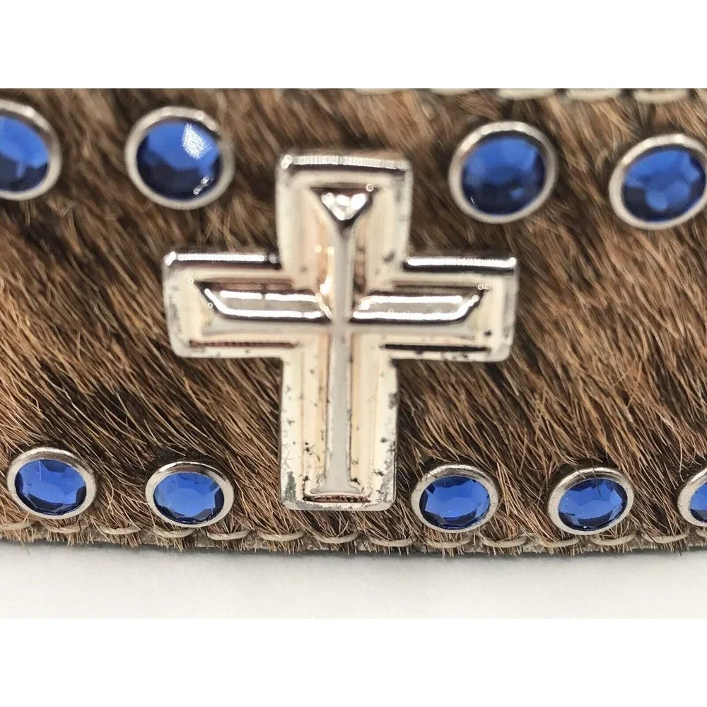 Ranger Belt Company Leather Belt Cowboy Western Cross Christian Buckle Hair‎